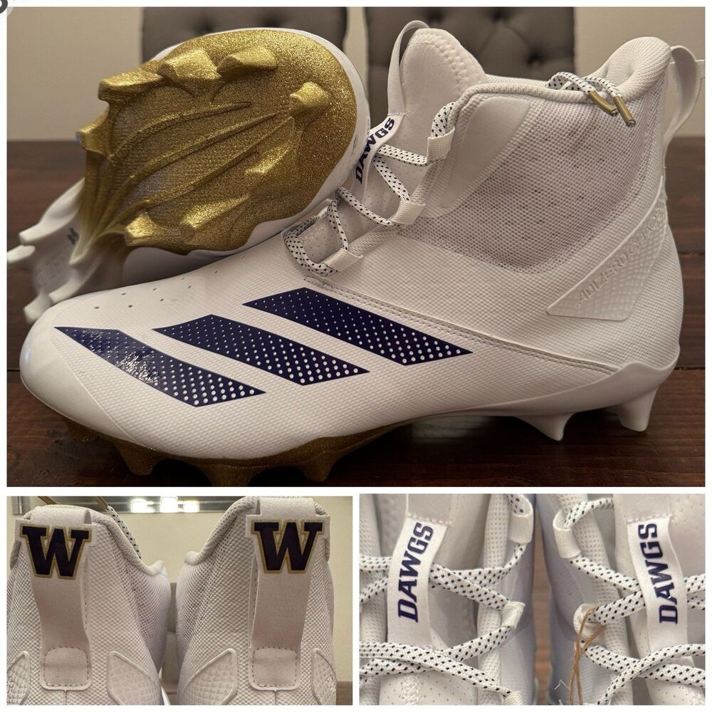 Adidas Adizero Chaos Washington Huskies PE Team Issue Football Cleats